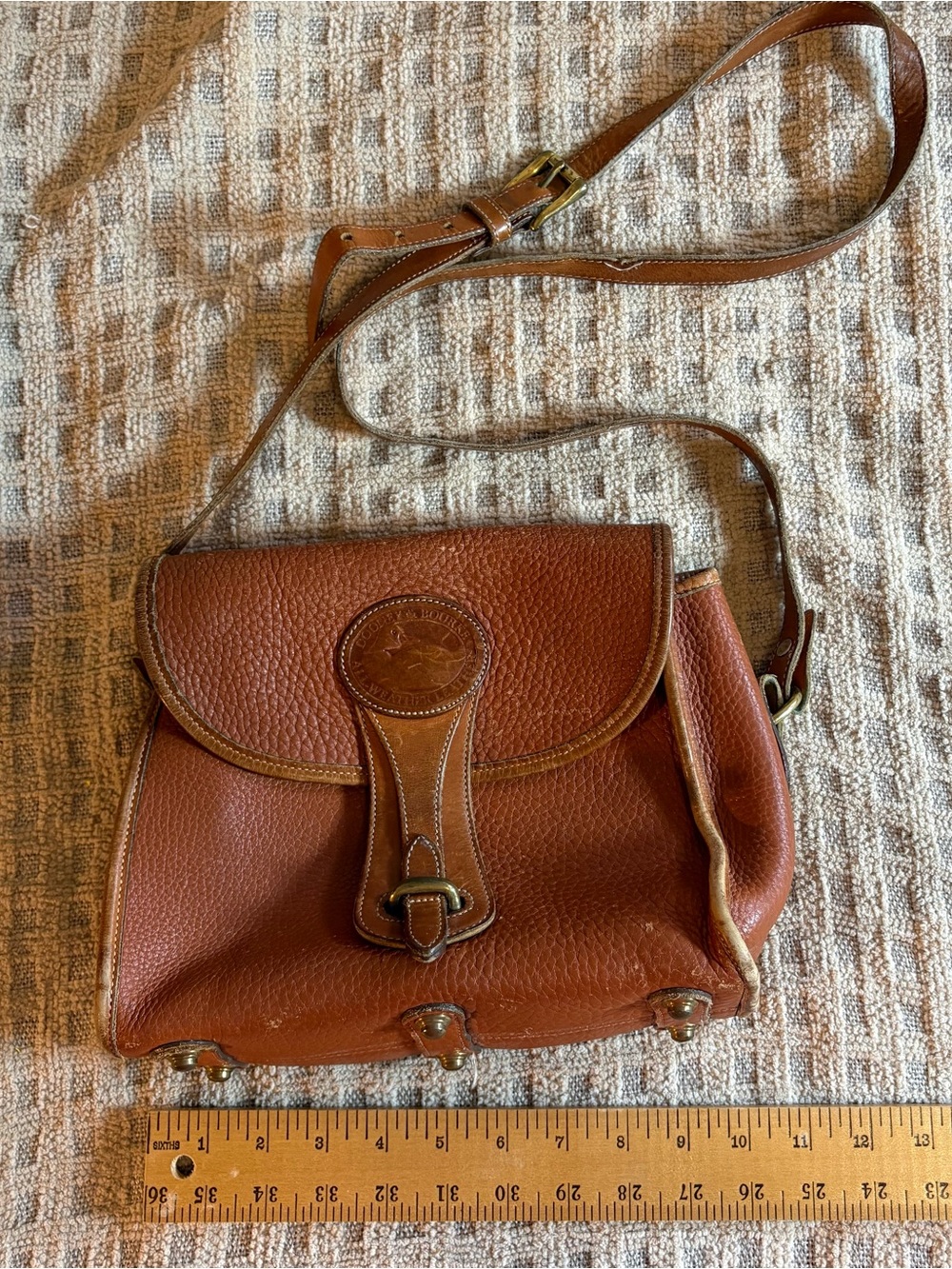 Dooney & Bourke Cognac Pebbled Leather Crossbody Bag